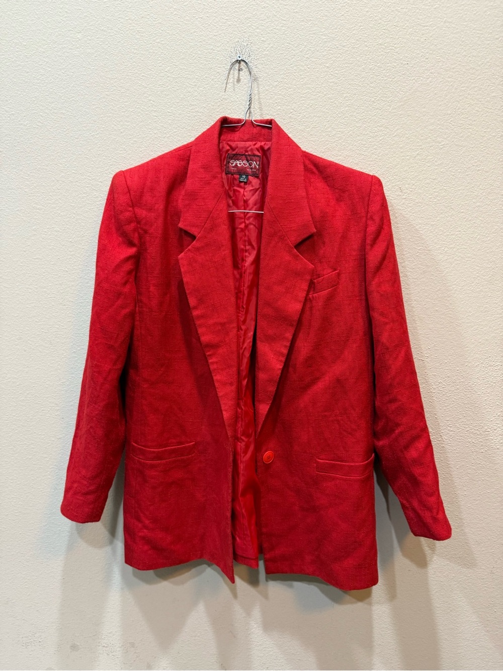 Vintage Sasson Paris New York Red Women’s Blazer Size 10
